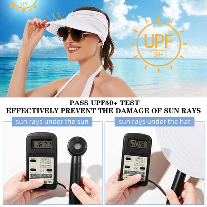 Brimhaven™ – UPF 50+ Damen-Sonnenvisier mit breiter Krempe und Pferdeschwanzöffnung + 50 % Rabatt