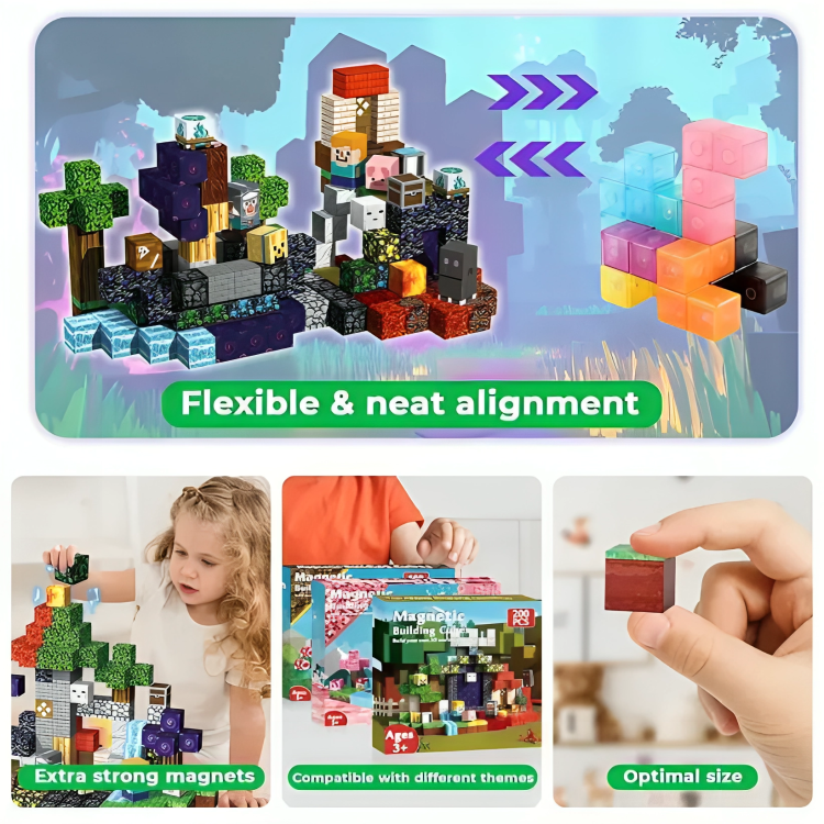 PixelBrix™ – 200-teiliges Set Magnetische Bausteine [50% Rabatt]