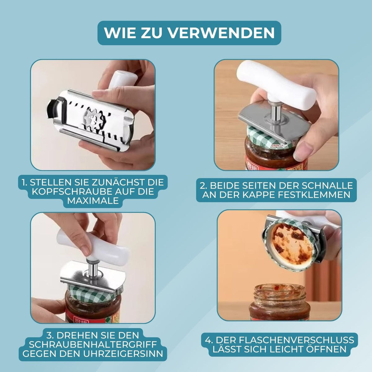 1+1 GRATIS | CapCracker - Öffnen Sie mühelos Gläser und Flaschen