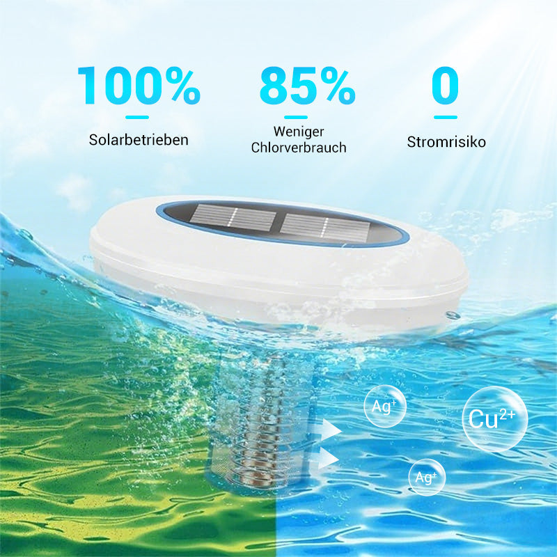 SolarSplash – Solarbetriebener Poolreiniger für mühelose Sauberkeit — spart Zeit, Aufwand und Energie.