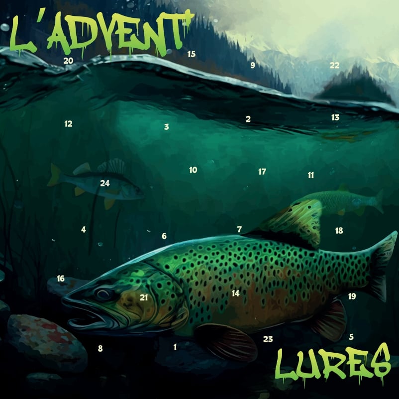 Angler Adventskalender mit 24 Premium-Ködern | Sofort einsatzbereit inkl. Haken | Für Süß- & Salzwasser, Geschenk für Angler