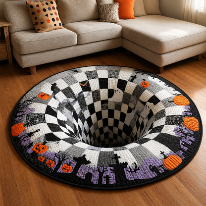 SpookyPortal – 3D-Skelett-Wirbel Halloween-Teppich