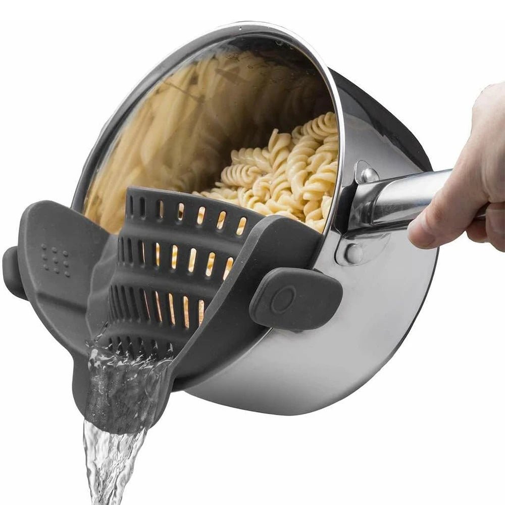 ClipDrain Elite — Anklemmbares Topfsieb zum Abgießen von Pasta und Gemüse