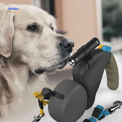 DualWalk – Mühelose, verhedderungsfreie Kontrolle bei Spaziergängen mit zwei Hunden