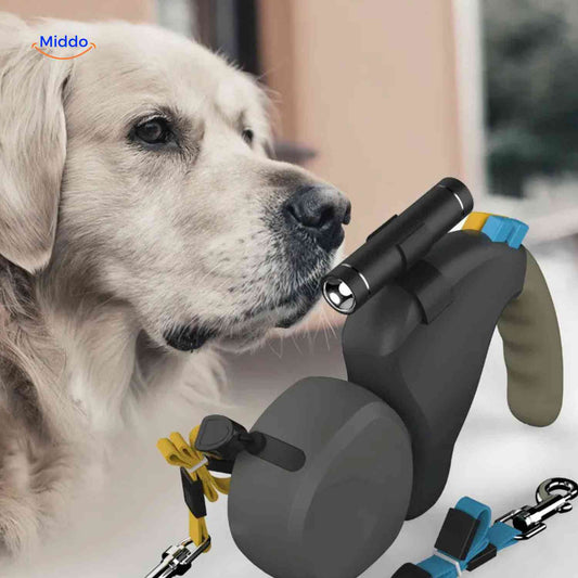 DualWalk – Mühelose, verhedderungsfreie Kontrolle bei Spaziergängen mit zwei Hunden