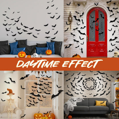 Halloween LED-Flugfledermaus-Deko – Leuchtende 3D-Fledermäuse für Veranda, Fenster, Tür, Garage & Partydeko