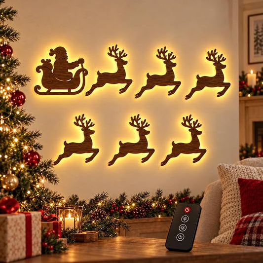 3D-LED-Weihnachtsdeko im 7er-Set – festlicher Lichterzauber für dein Zuhause