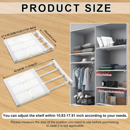 50% RABATT | ExtendShelf™ | Verstellbares Spannregal – Schrank-Organizer ohne Bohren | Mehr Stauraum & Ordnung