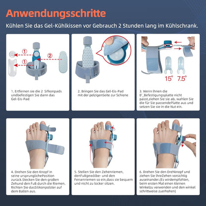 TechLove™ – Verstellbare Hallux-Valgus-Schiene mit kühlendem Gel-Pad
