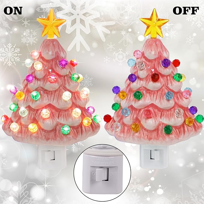 TreeLight - Keramisches Weihnachtsbaum-Nachtlicht zum Einstecken