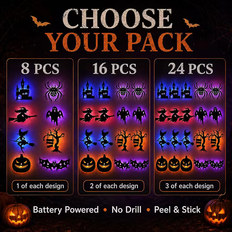 ScareLume™ – Leuchtende Halloween LED-Wandaufkleber für gruselige Stimmung 🎃🦇