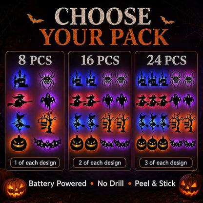 ScareLume™ – Leuchtende Halloween LED-Wandaufkleber für gruselige Stimmung 🎃🦇