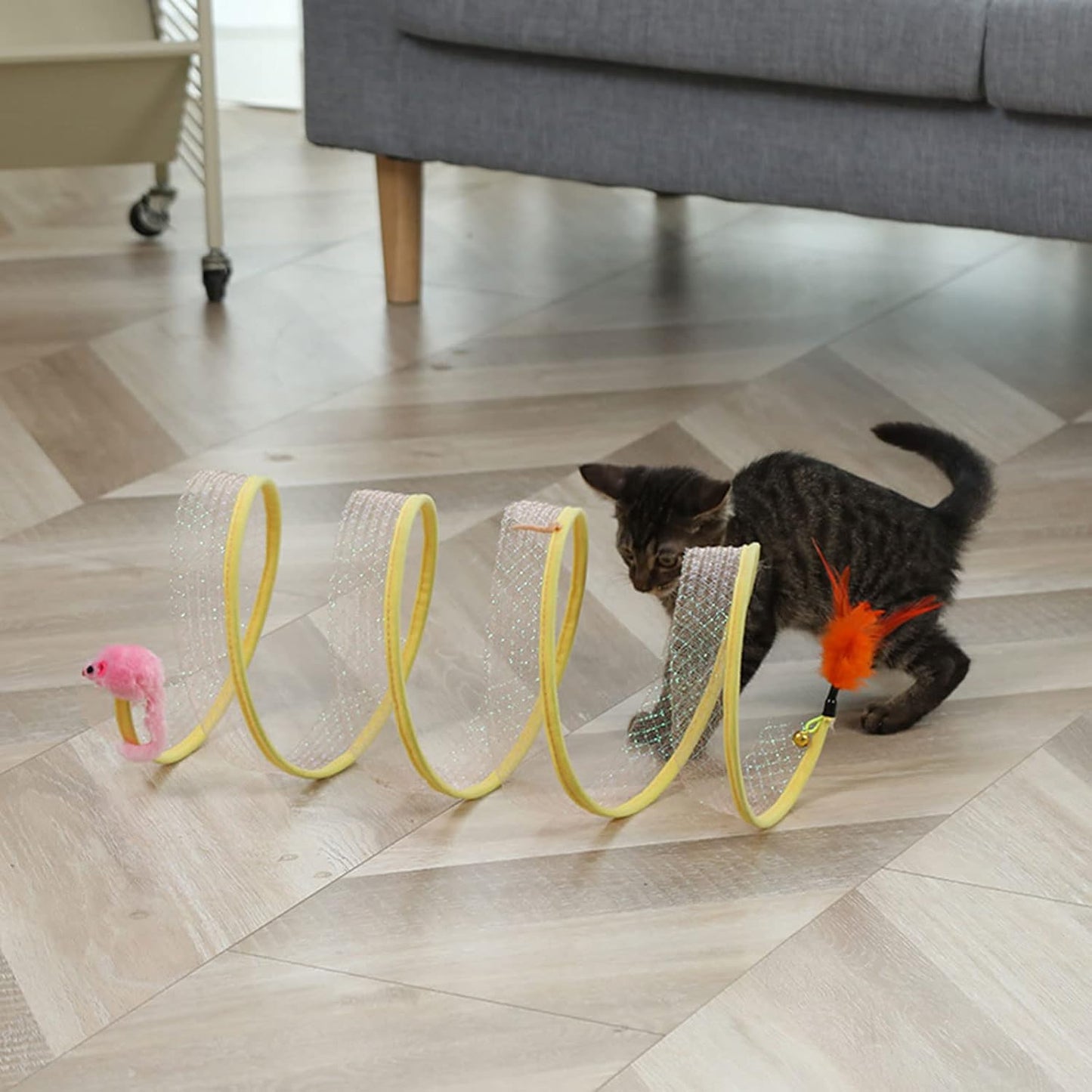 KittyMaze™ | Faltbarer Katzentunnel mit integrierten Spielzeugen