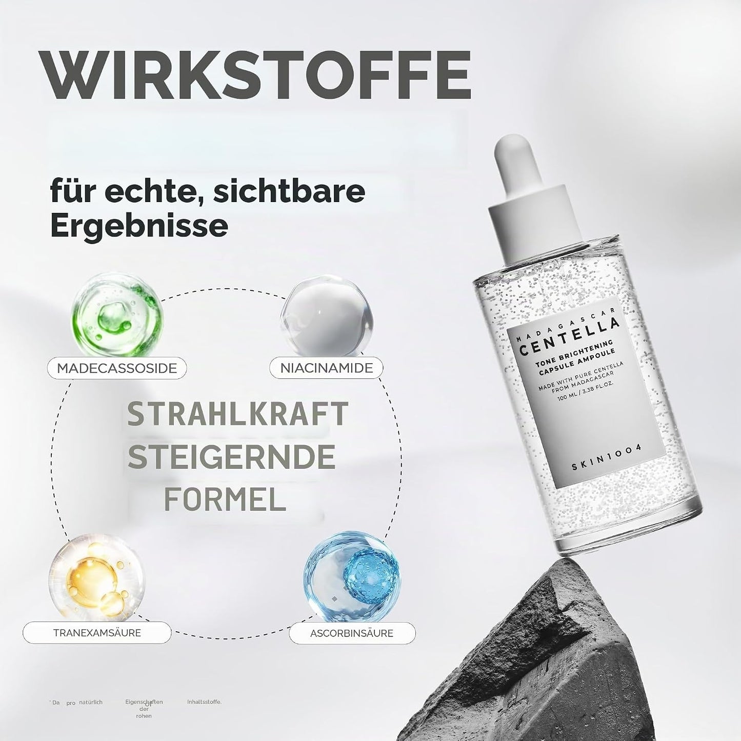 Madagascar Centella Tone Brightening Capsule Ampoule 100 ml – Hyaluron Serum für Feuchtigkeit, Glow & dunkle Flecken