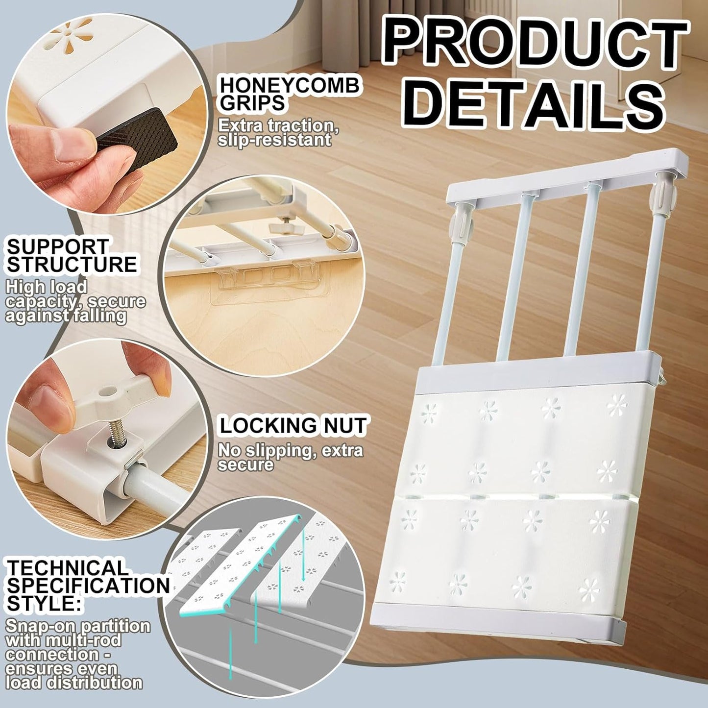 50% RABATT | ExtendShelf™ | Verstellbares Spannregal – Schrank-Organizer ohne Bohren | Mehr Stauraum & Ordnung