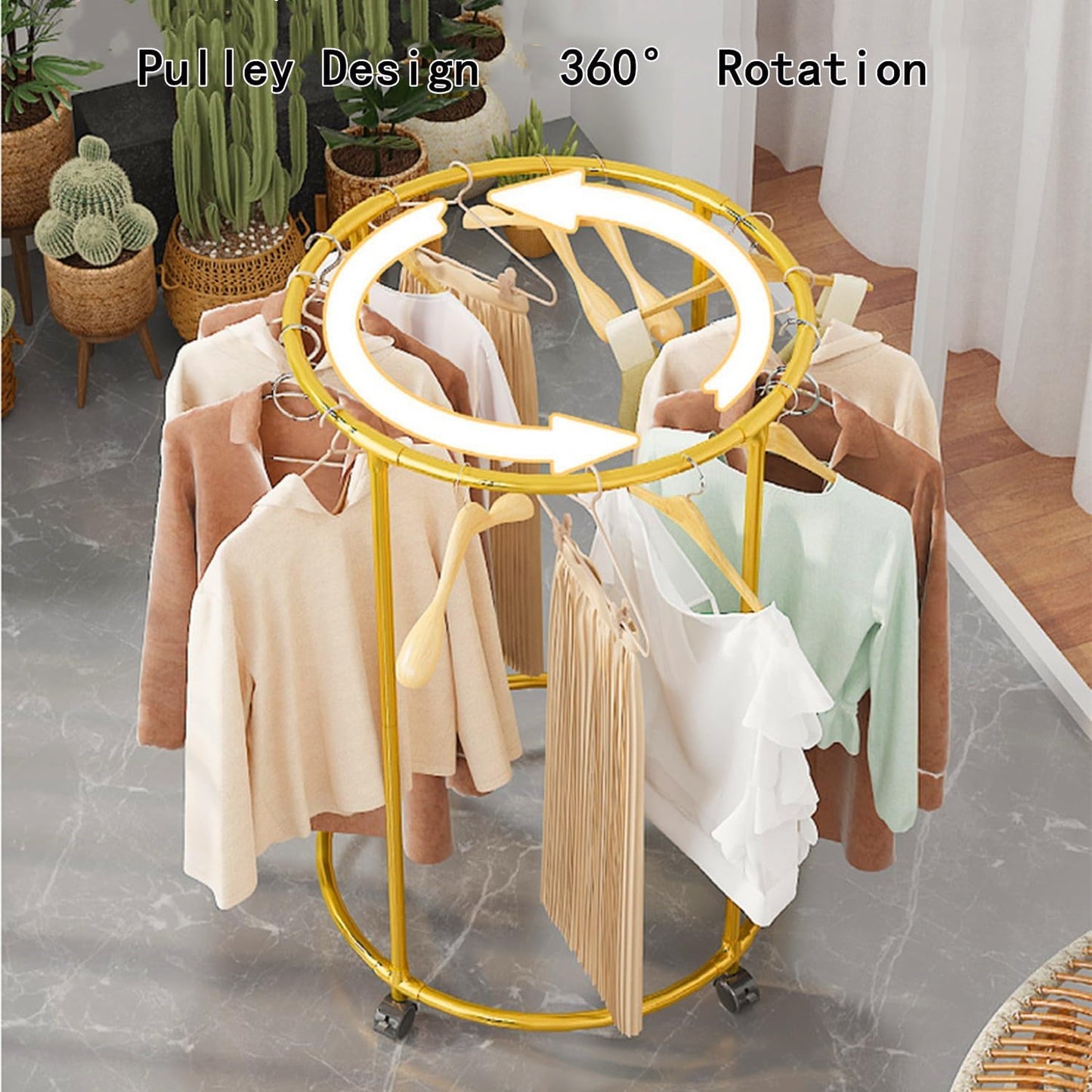 50% RABATT | WardrobeSpin™ | Drehbarer Kleiderständer mit Rollen für maximale Präsentation & Ordnung