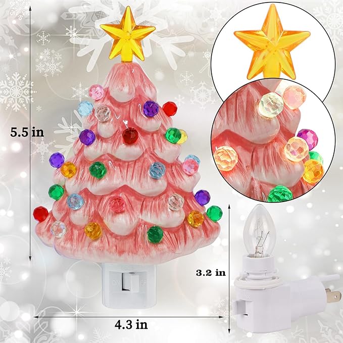 TreeLight - Keramisches Weihnachtsbaum-Nachtlicht zum Einstecken