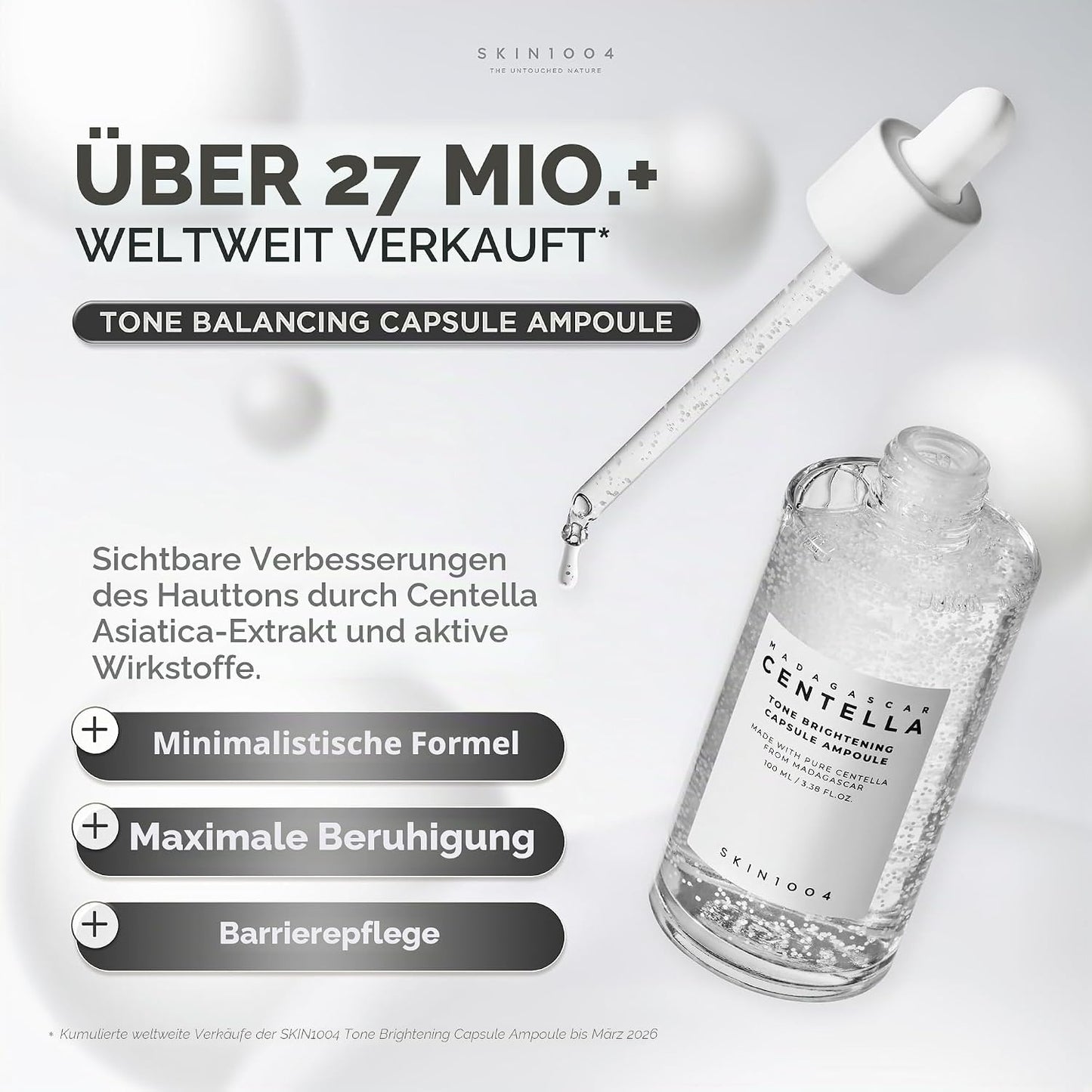 Madagascar Centella Tone Brightening Capsule Ampoule 100 ml – Hyaluron Serum für Feuchtigkeit, Glow & dunkle Flecken