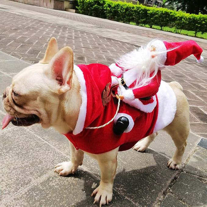 SantaRide™ – Lustiges Weihnachtsmann-Reiterkostüm für Hunde