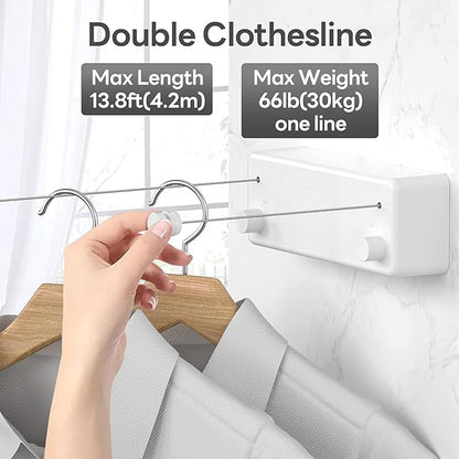 AirMaster Pro — Ausziehbare, wandmontierte Wäscheleine für das Trocknen drinnen & draußen