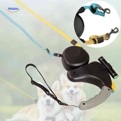 DualWalk – Mühelose, verhedderungsfreie Kontrolle bei Spaziergängen mit zwei Hunden