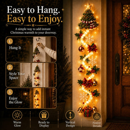 MerryCascade™ Leuchtende Weihnachts Türdekoration – 6 Festliche Motive | Letzter Tag Rabatt!