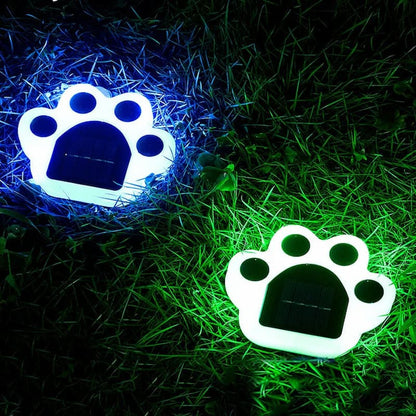LumaPride — Set Solar-Gartenwegleuchten mit Pfotenabdruck-Design