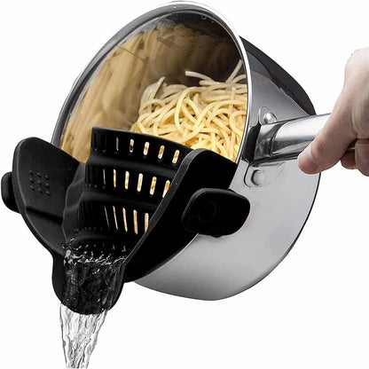 ClipDrain Elite — Anklemmbares Topfsieb zum Abgießen von Pasta und Gemüse