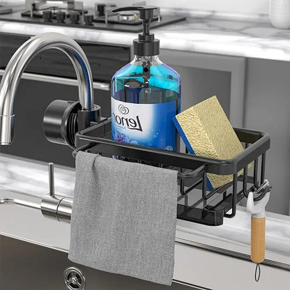 FlowGrip Organizer — am Wasserhahn montierbares Spülbecken-Organizerregal