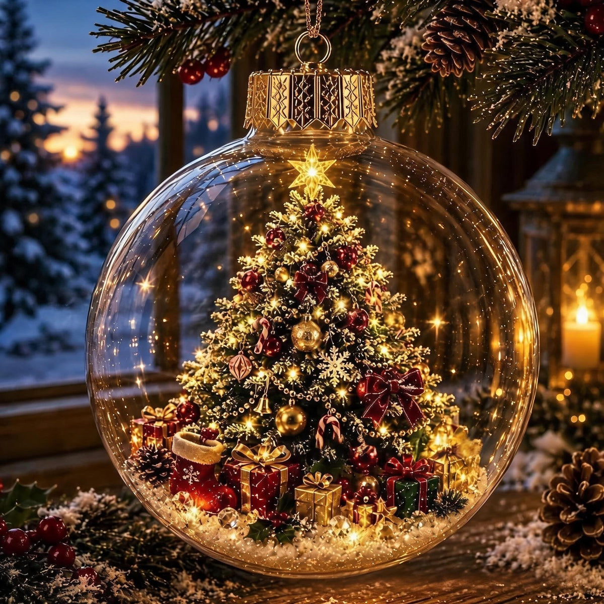 DioraLuma™ Leuchtender Weihnachts-Diorama-Anhänger – Warmer Glanz & zauberhafte Mini-Winterwelt