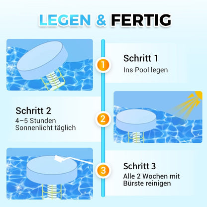 SolarSplash – Solarbetriebener Poolreiniger für mühelose Sauberkeit — spart Zeit, Aufwand und Energie.