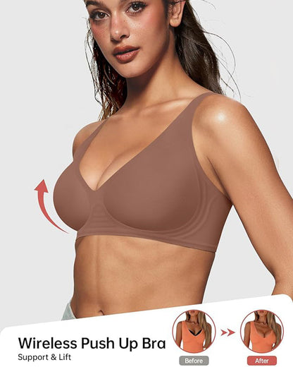 Nahtloser Deep-V Push-up-BH ohne Bügel