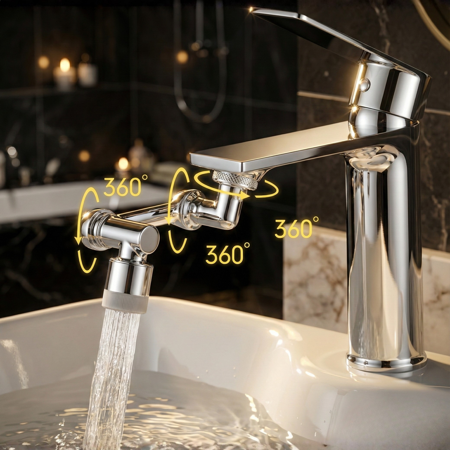 HydroTwist — 360°-Schwenkbarer Wasserhahn-Aufsatz für die Küchenspüle