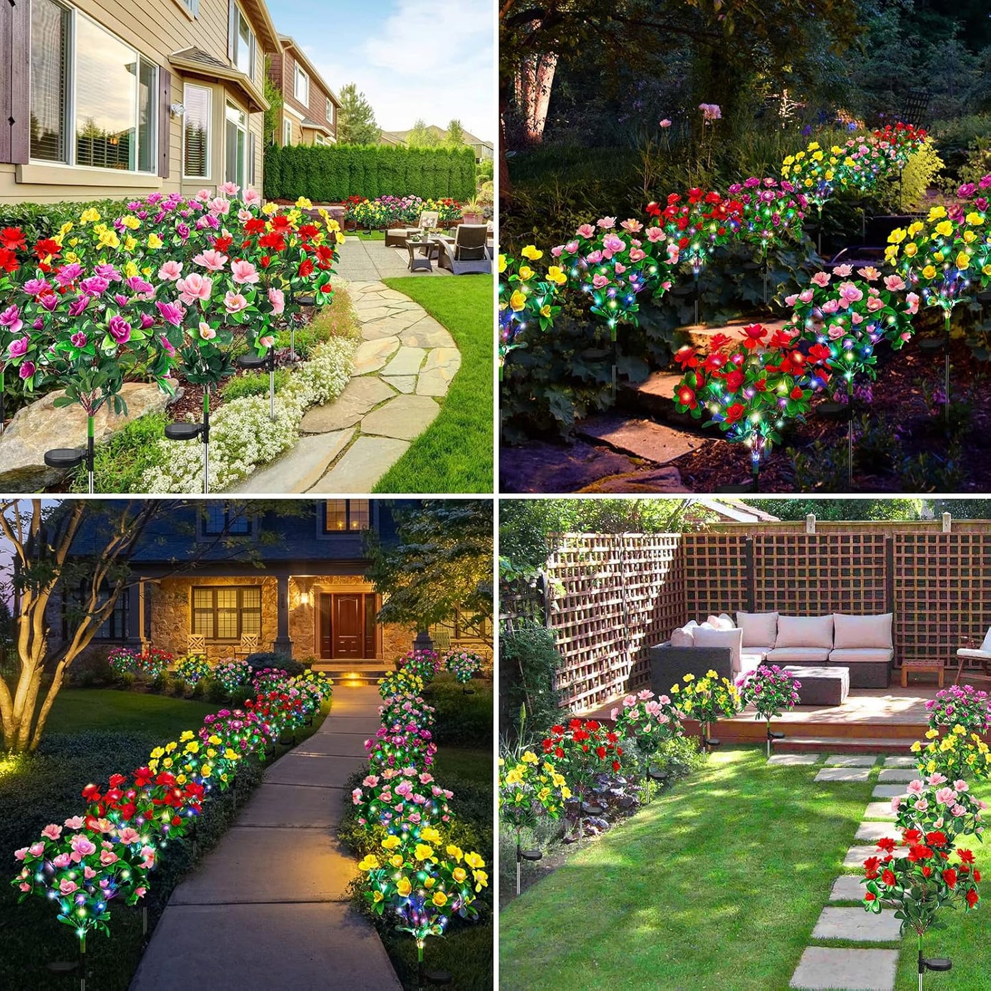 Gedenk-Gartenblumen mit Licht – Mit täuschend echten künstlichen Blütenblättern, solarbetrieben & wetterfest