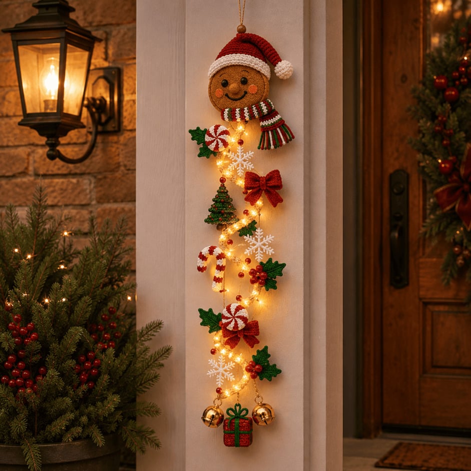 MerryCascade™ Leuchtende Weihnachts Türdekoration – 6 Festliche Motive | Letzter Tag Rabatt!
