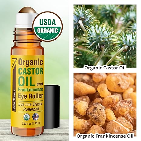 Seven Minerals Organic Castor Oil Eye Roller – 10 ml