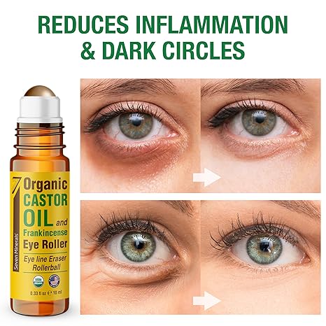 Seven Minerals Organic Castor Oil Eye Roller – 10 ml