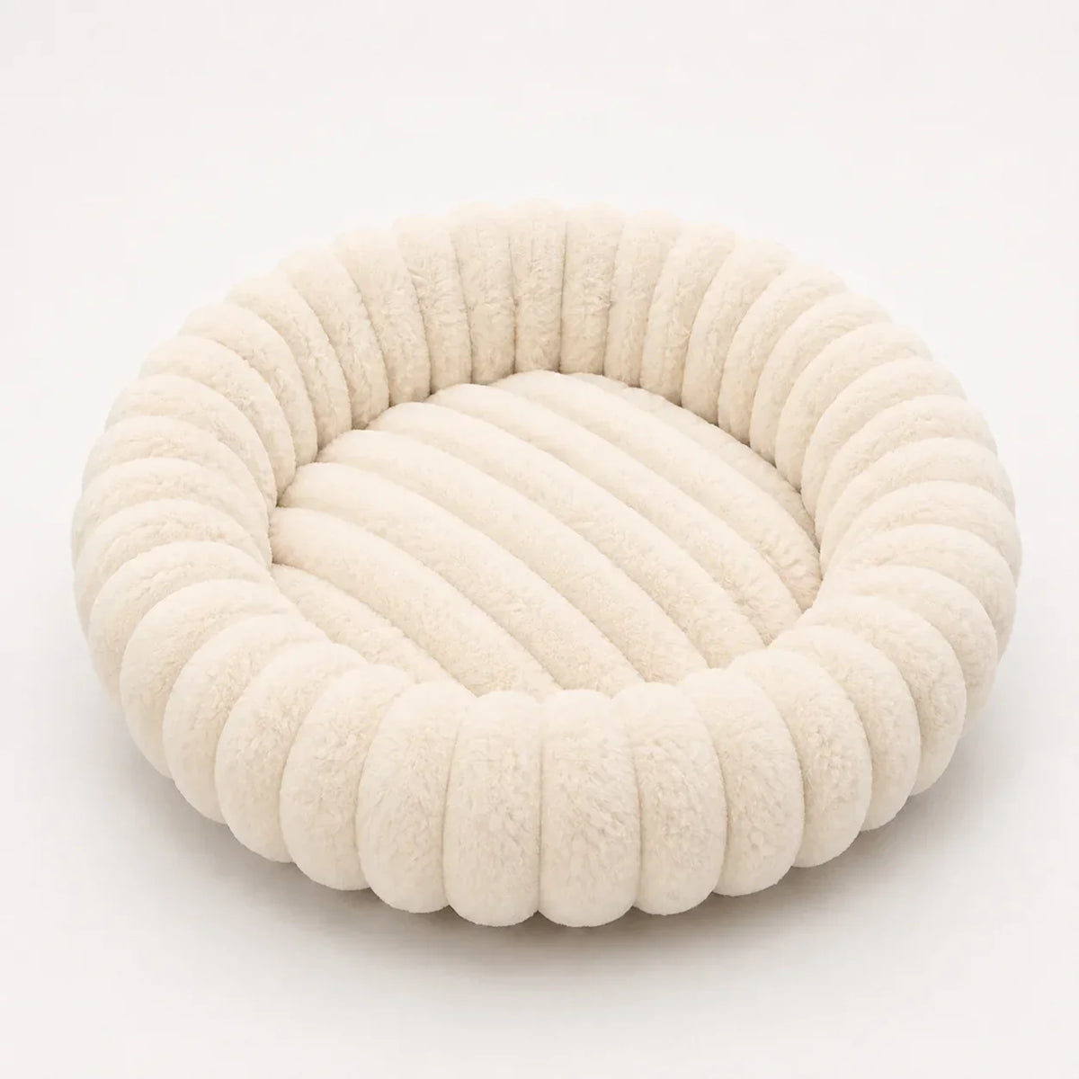CozyPaw™ | Rundes Plüsch-Haustierbett mit erhöhtem Kuschelrand