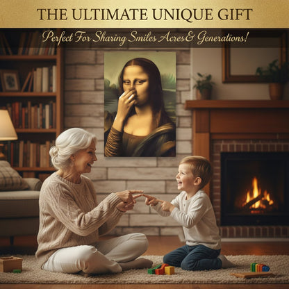 SmirkLisa – Humorvoller Wandkunstdruck der Mona Lisa