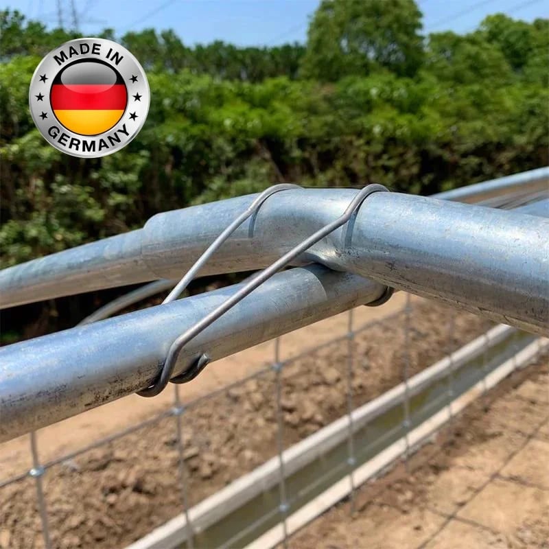 Zaun- & Rohrverbinder Clips aus verzinktem Eisen | Für Gewächshaus, Zaun, Rankhilfe & Spalier | Korrosionsschutz | 11/16/20 mm