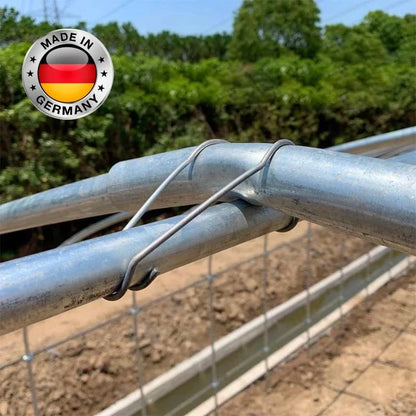 Zaun- & Rohrverbinder Clips aus verzinktem Eisen | Für Gewächshaus, Zaun, Rankhilfe & Spalier | Korrosionsschutz | 11/16/20 mm