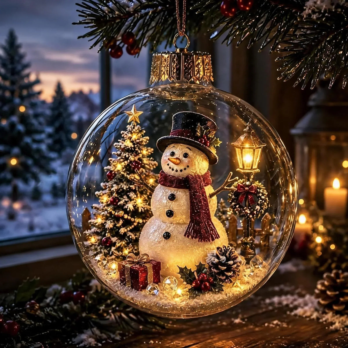 LuminaraCharm™ | Beleuchteter Weihnachtsanhänger mit Miniatur-Winterszene