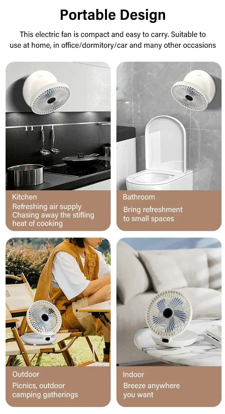 BreezeFlex™ | Faltbarer 2-in-1 Küchen- & Tischventilator