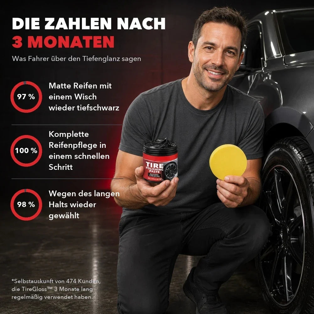 TireGloss™ | Reifenpflege mit Glanzeffekt 🚗 – Verleihe deinen Reifen wieder ein tiefschwarzes, gepflegtes Aussehen!