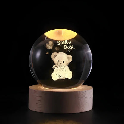 LumiOrbit™ Kristallkugel mit 3D-Licht | Magische Weltraum-Atmosphäre & Stimmungsvolle Beleuchtung