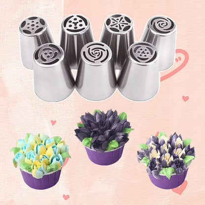 Spritztüllen-Set mit Blütenmotiven für Zuckerguss und Tortendekorationen