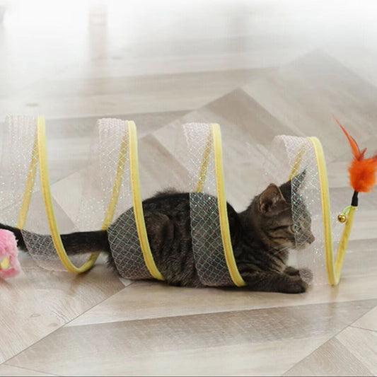 KittyMaze™ | Faltbarer Katzentunnel mit integrierten Spielzeugen