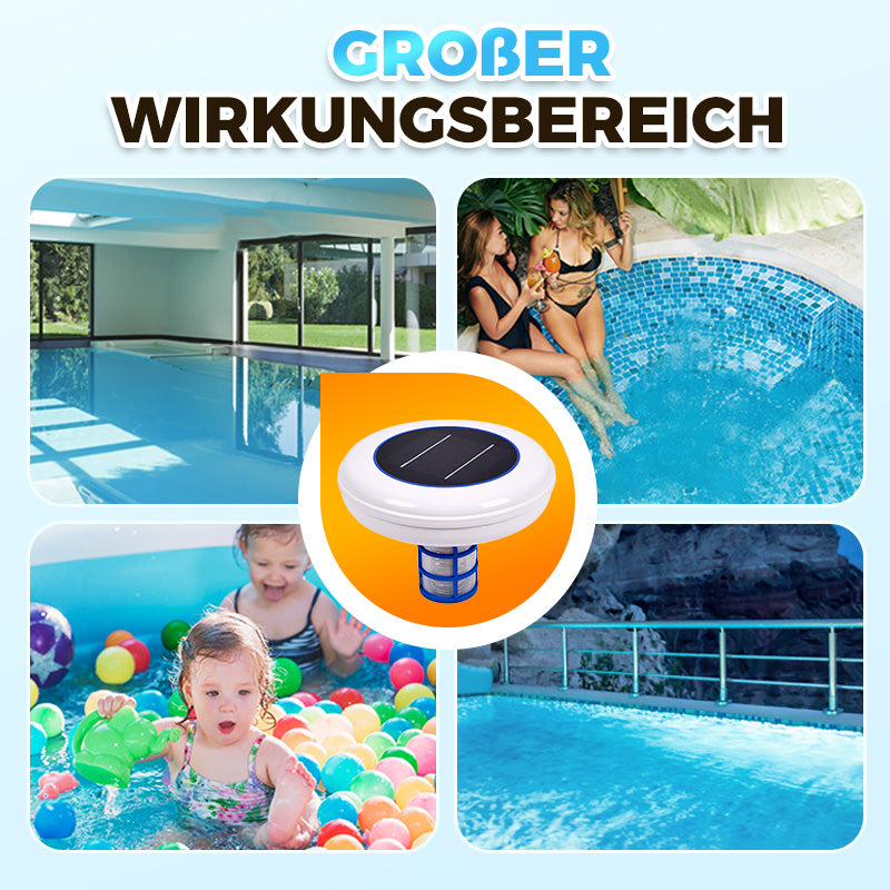 SolarSplash – Solarbetriebener Poolreiniger für mühelose Sauberkeit — spart Zeit, Aufwand und Energie.