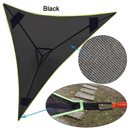 3-Punkt Camping Hängematte Dreieck | Bis 500 kg Tragkraft | Schwebend ohne ebenen Boden, Stauraumfächer für Outdoor & Garten