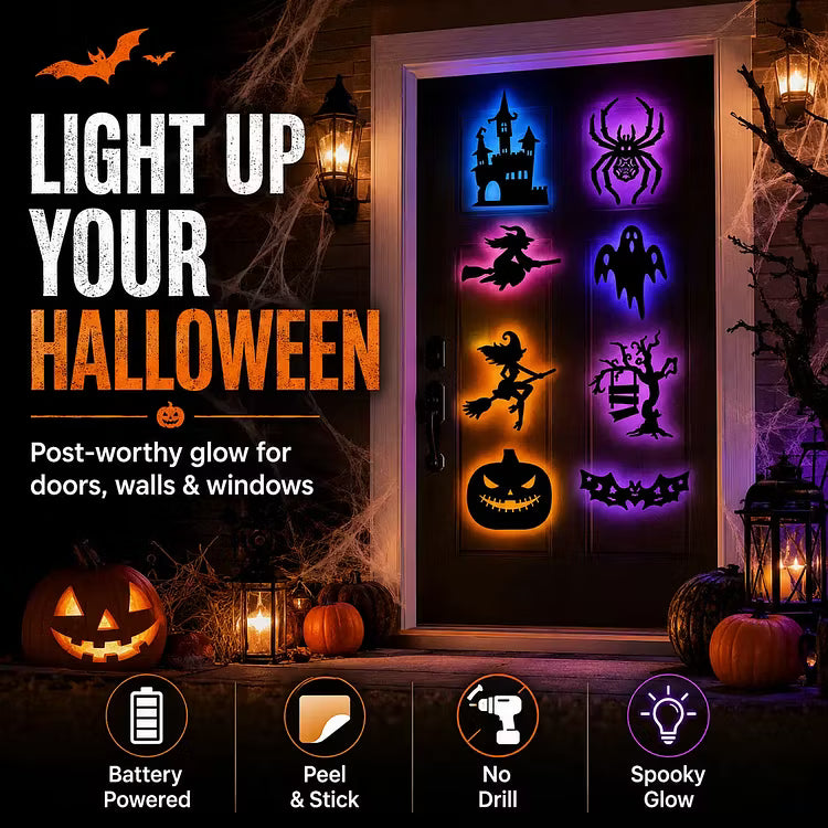 ScareLume™ – Leuchtende Halloween LED-Wandaufkleber für gruselige Stimmung 🎃🦇